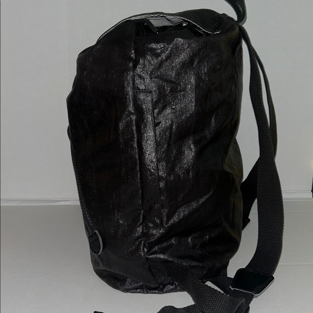 Kipling large black backpack drawstring flap - image 5